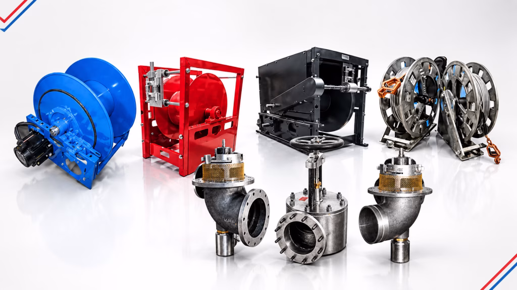 hose reels, tank manifold and valves